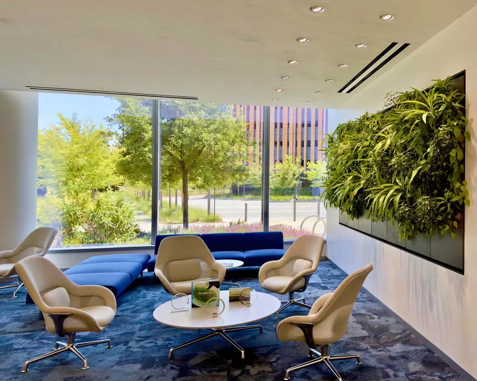 Biome living wall installed in a commercial lounge
